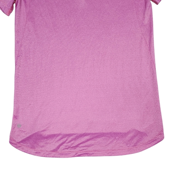 Lululemon What The Sports Tee Womens Size 6 Heathered Jewelled Magenta/Gold - Picture 9 of 12